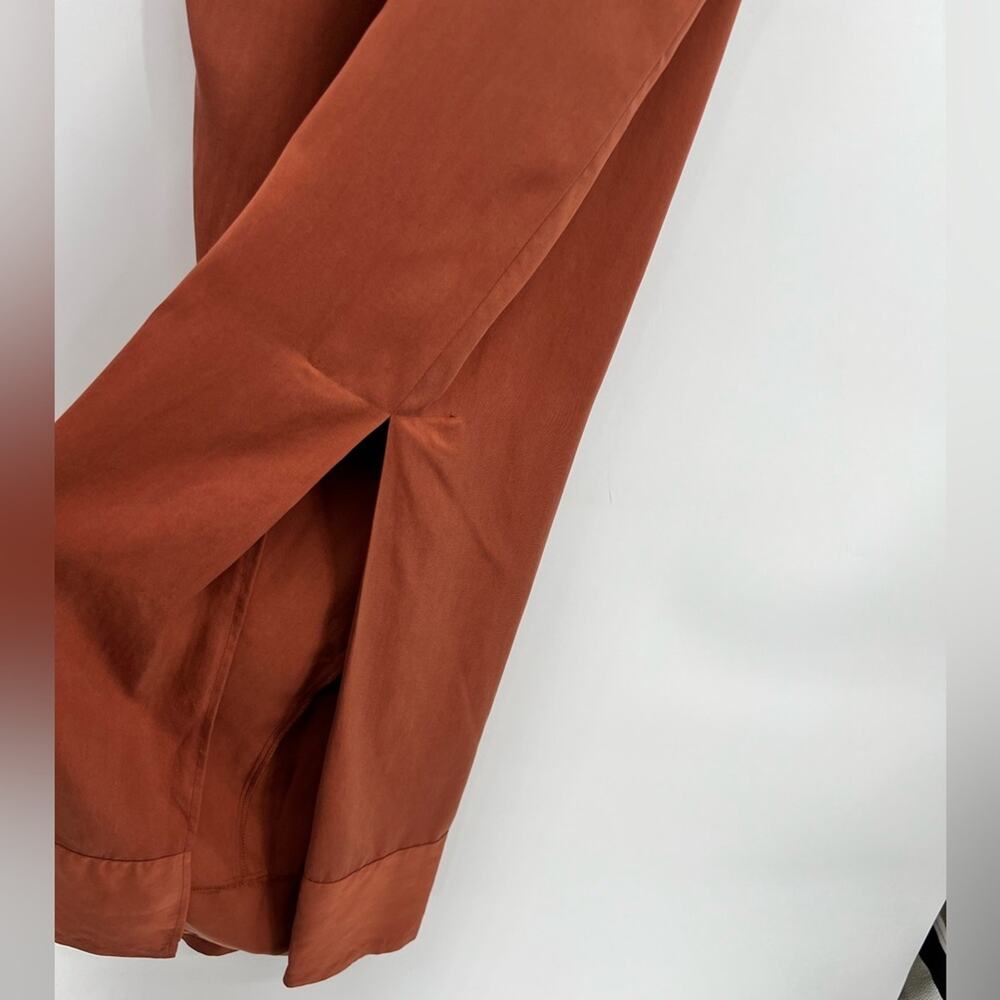 SANCIA The Label Thalita Jumpsuit Romper Shoulder Tie Front Leg SplitRust Medium - Picture 11 of 16